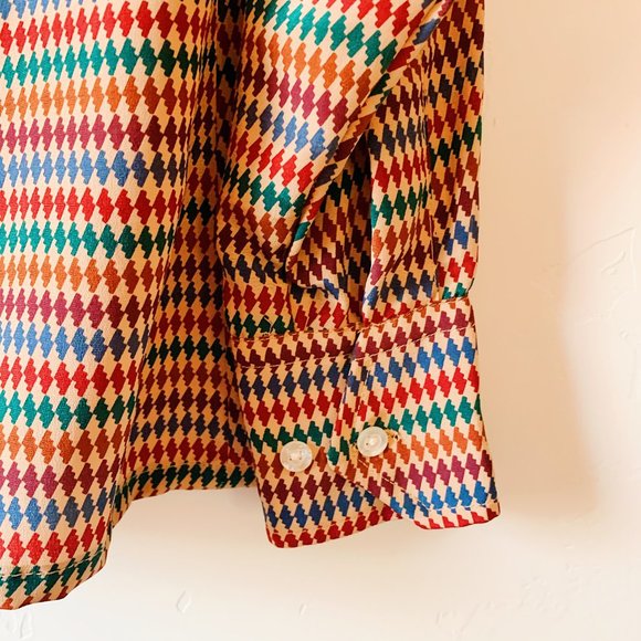 vintage gucci-esq patterned blouse, small - Picture 8 of 10